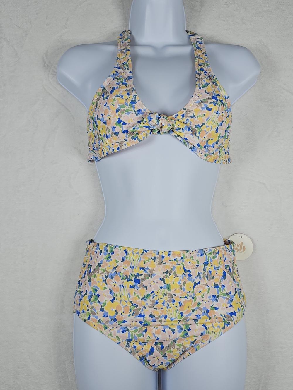 GB girls Yellow Blue Pink Floral Kids Bikini Set